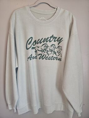 Charlie Southern Ribbed Crewneck Sweatshirt, Light Sage